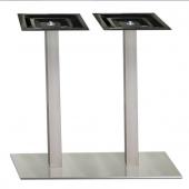 Double pied central carré en acier inox  brossé ou Noir mat