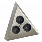 bloc 3 prises d'angle inox brossé A9430