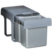 Poubelle tri sélectif 2 bacs 16 litres (gris/gris)