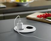 Bloc 1 prise + chargeur USB double TWIST / Blanc Mat