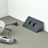 Bloc 2 prises d'angle Noir avec ou sans USB / Bloc 2 prises + USB
