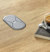 Bloc 1 prise + USB-A affleurant EIGHT Chrome Noir