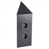 bloc 2 prises d'angle et prises noire / noir mat