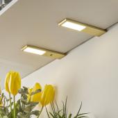 Kit 2 ou 3 profils Led 3,8W extra plat/ Kit 2 spots + convertisseur - Or brossé