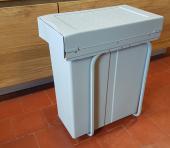 Poubelle 1 bac 40 litres coulissante/Gris