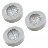 Kit 2 ou 3 spots led 1,7W extra plat / Kit 3 spots + convertisseur - inox brossé - blanc froid 5000K