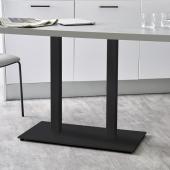 Double pied central carré en acier inox  brossé ou Noir mat