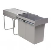 Poubelle 1 bac 30 litres coulissante/Gris