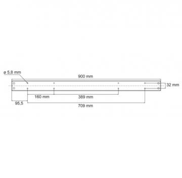 Pied Rectangulaire en acier hauteur 900mm