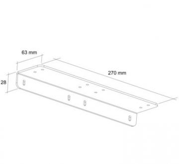 Equerre de fixation 270mm zingué schéma