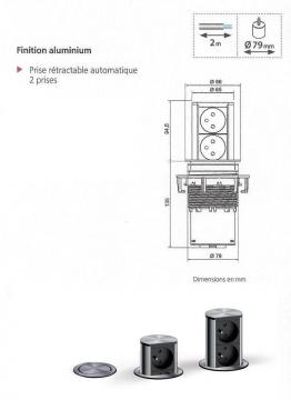 Prise rétractable  2 prises IZY