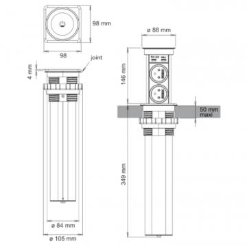 Bloc prise escamotable autoMATIK schéma