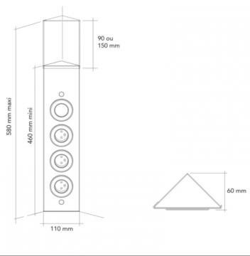 Bloc 3 ou 4 prises d'angle inox