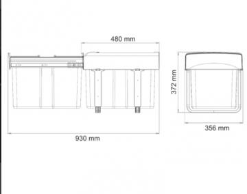 Poubelle 1 Bac de 34 L "Soft Closing"