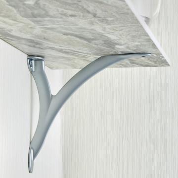 Support tablette Y gris alu