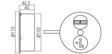 Bloc 1 prise + chargeur USB double TWIST