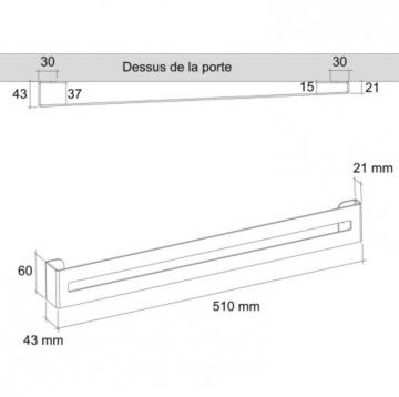 barre range couvercle 510mm schéma