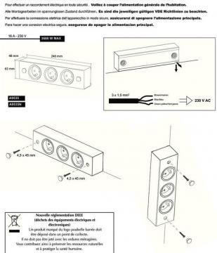 Bloc 3 prises Inox ou Noir NOTICE