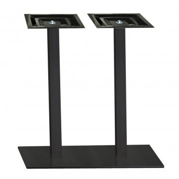 Double pied central en acier Noir mat
