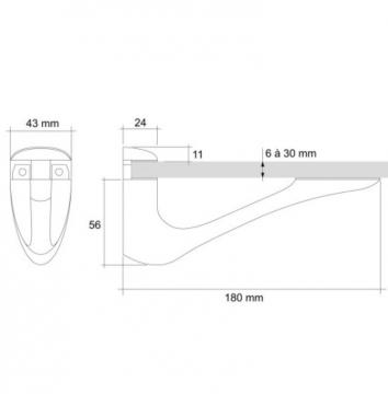 support tablette de 3 à 30mm schéma