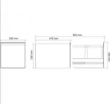 Poubelle 2 bacs 15+15L bloc inox