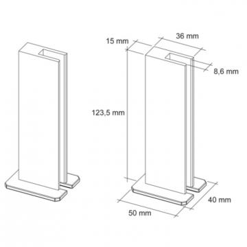 2 Supports carrés séparateur ilot sans percage schéma