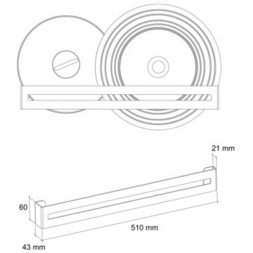 barre range couvercle 510mm schéma