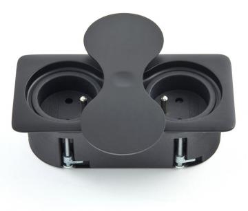bloc prise eight square noir