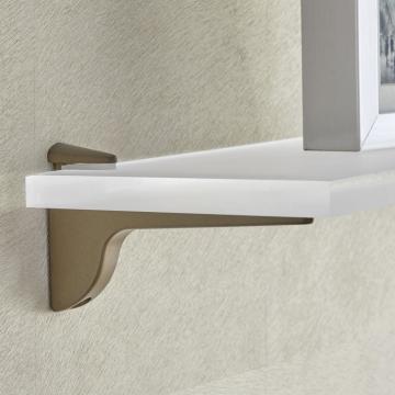 2 Supports de Tablette 4 à 28mm brun doré mat