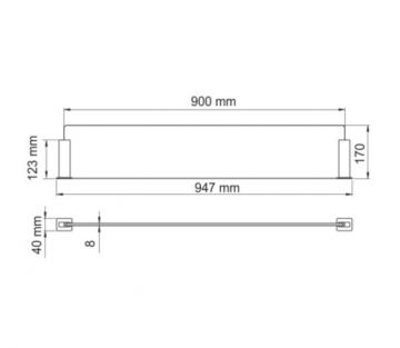 kit séparateur ilot sans percage 90cm schéma