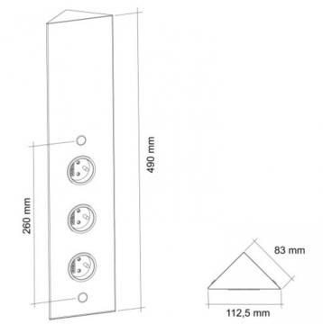 Bloc 3 prises d'angle Noire schéma