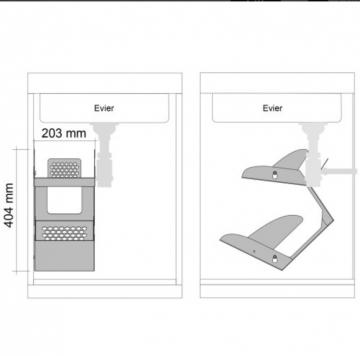 Organiseur sous evier BIRD schéma
