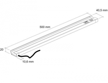 Réglette LED WAVE 5W 230V extra plate avec interrupteur