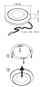 Kit 2 ou 3 spots Led 3 W Noir Dimmable