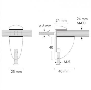 Support tablette 3 à 24mm schéma