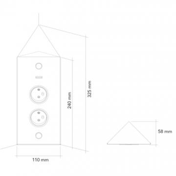 Bloc de 3 prises + 2 ports USB en inox brossé pour la Cuisine