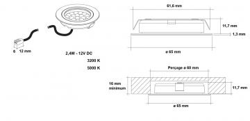 Spot led 2,4W extra plat