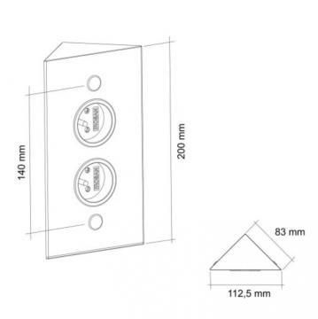 bloc 2 prises d'angle noir mat schéma