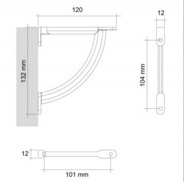 support tablette 120mm schéma