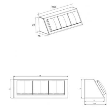 bloc 3 prises plan de travail en inox brossé A9455