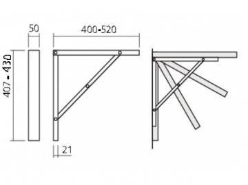 Schéma Support de Table Rabattable