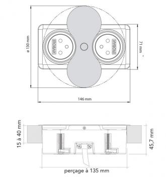 bloc prise eight square schéma