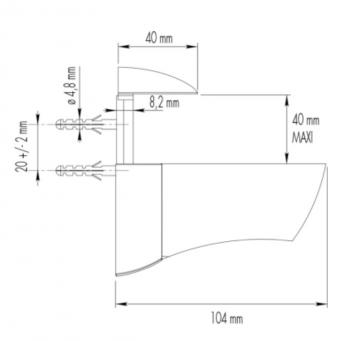 2 Supports tablette de 6 à 40mm schéma