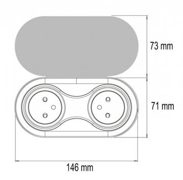 bloc-prise-infini-finition-noir-avec-clapet-2-prises dimensions