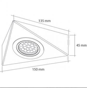 kit 3 spots led triangle 1,7W avec interrupteur