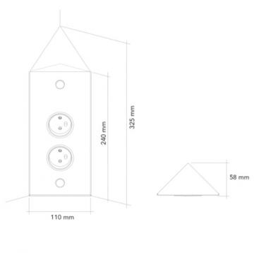 bloc 2 prises d'angle et prises noire