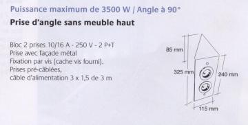 bloc 2 prises d'angle en métal MSA A9790 schéma