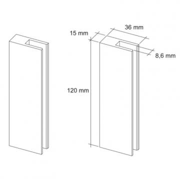 Kit de 2 supports carrés Protection ilot verre