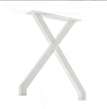 Pied table en X blanc mat