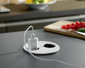 Bloc 1 prise + chargeur USB double TWIST blanc